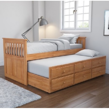 B092 Oak : Giường 2 Tầng Kéo - 1m / 1m